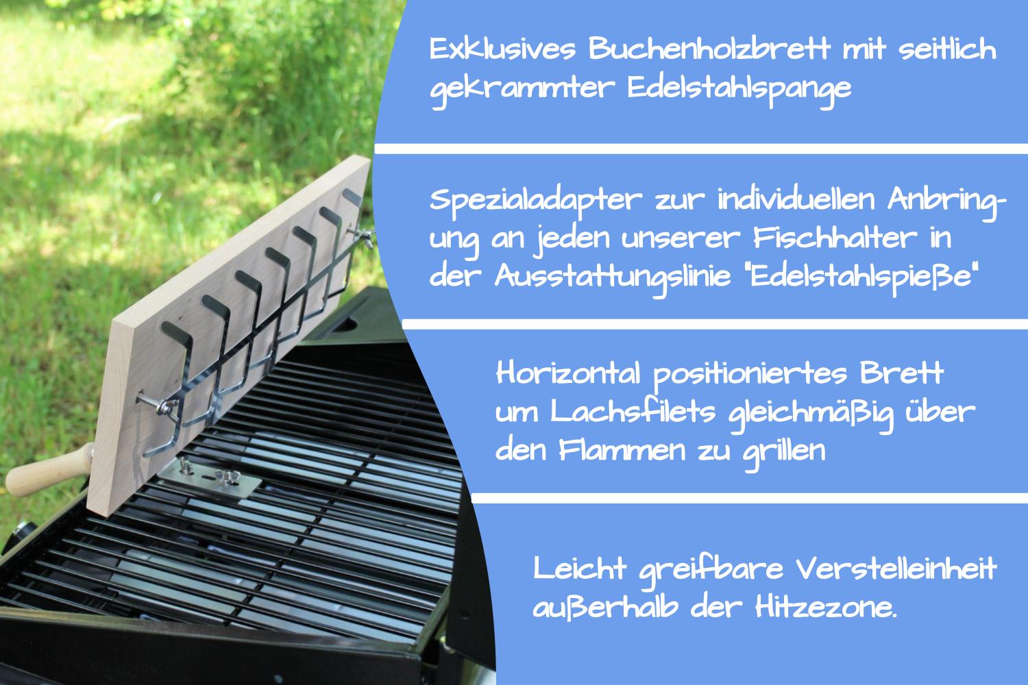 Flammlachsbrett 600 x 175 mm II Nachrüstset für Gasgrills