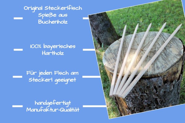 Steckerlfisch Stäbe aus Holz (5 Stk.)
